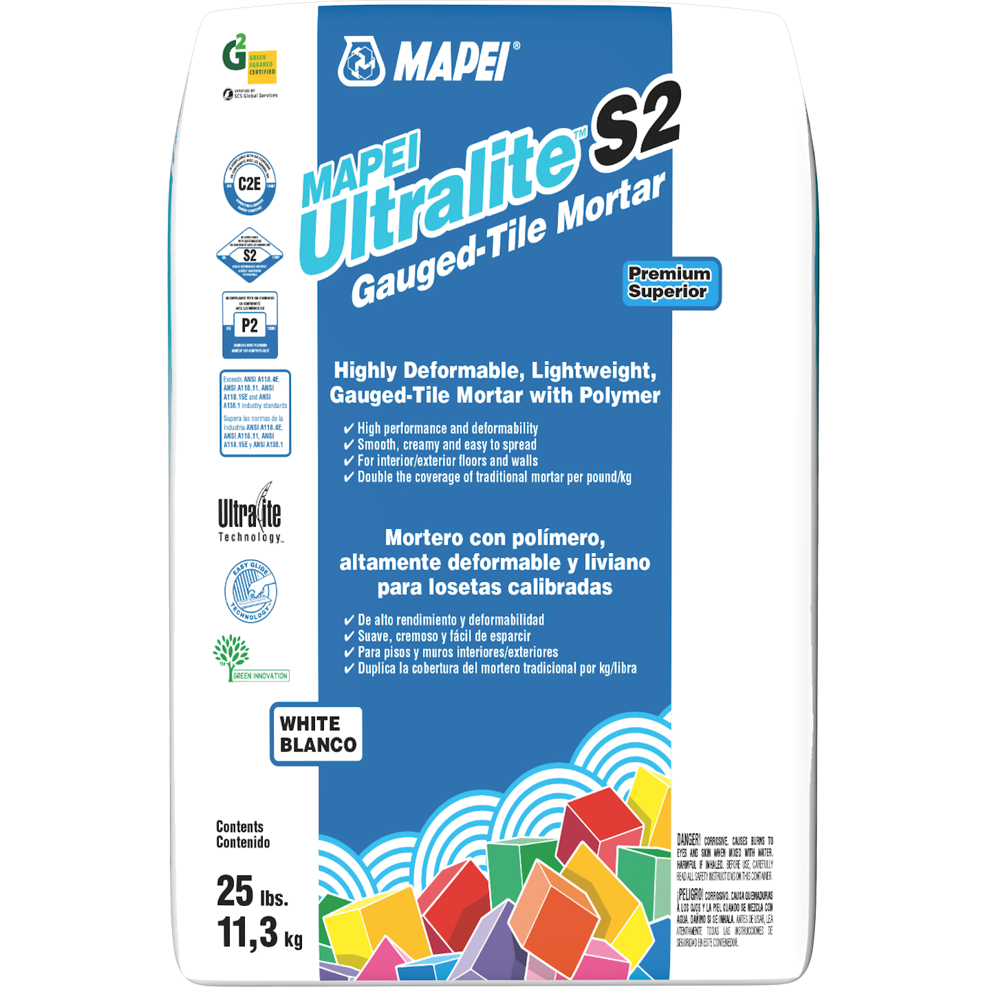 Mapei - Ultralite S2 - Ciment-colle léger hautement déformable avec polymères - Blanc 25 lb