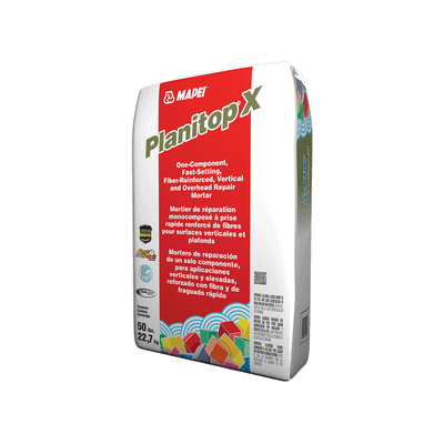 Mapei Planitop X Fiber-reinforced repair mortar for vertical surfaces and ceilings