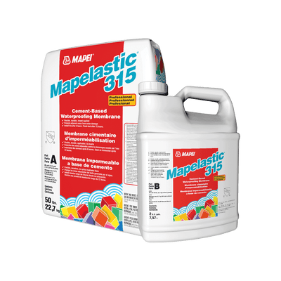 Mapei Mapelastic 315 Cementitious membrane for crack isolation and waterproofing