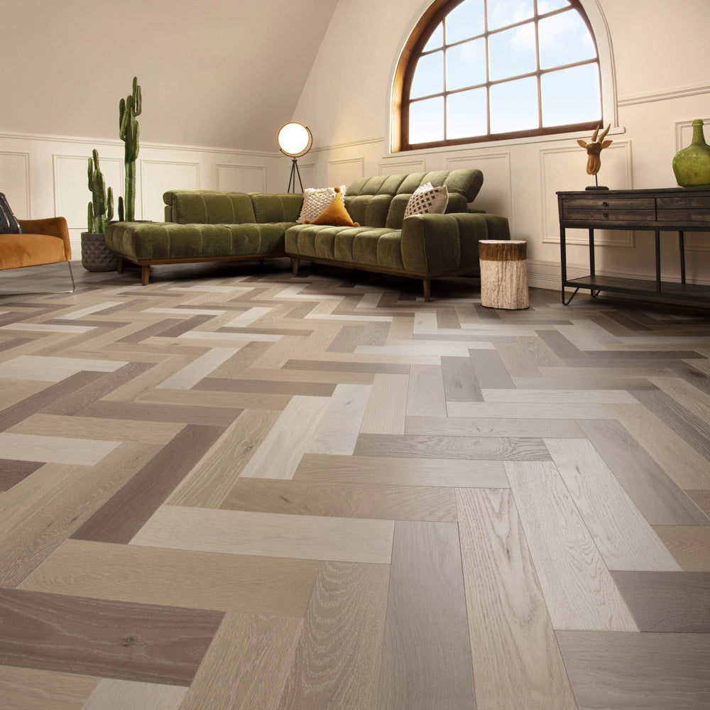 Bois Herringbone Chêne Blanc TruBalance Lite Brossé