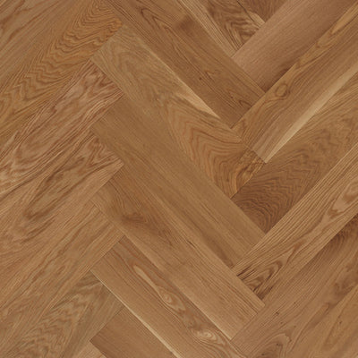 Engineered White Oak Herringbone Wood 1/2'' Matte-Brushed