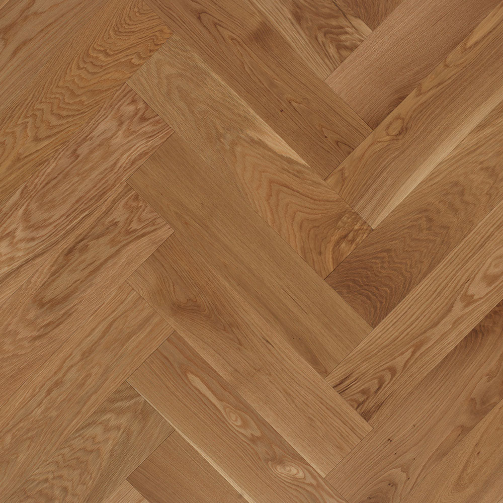Engineered White Oak Herringbone Wood 1/2'' Satiny