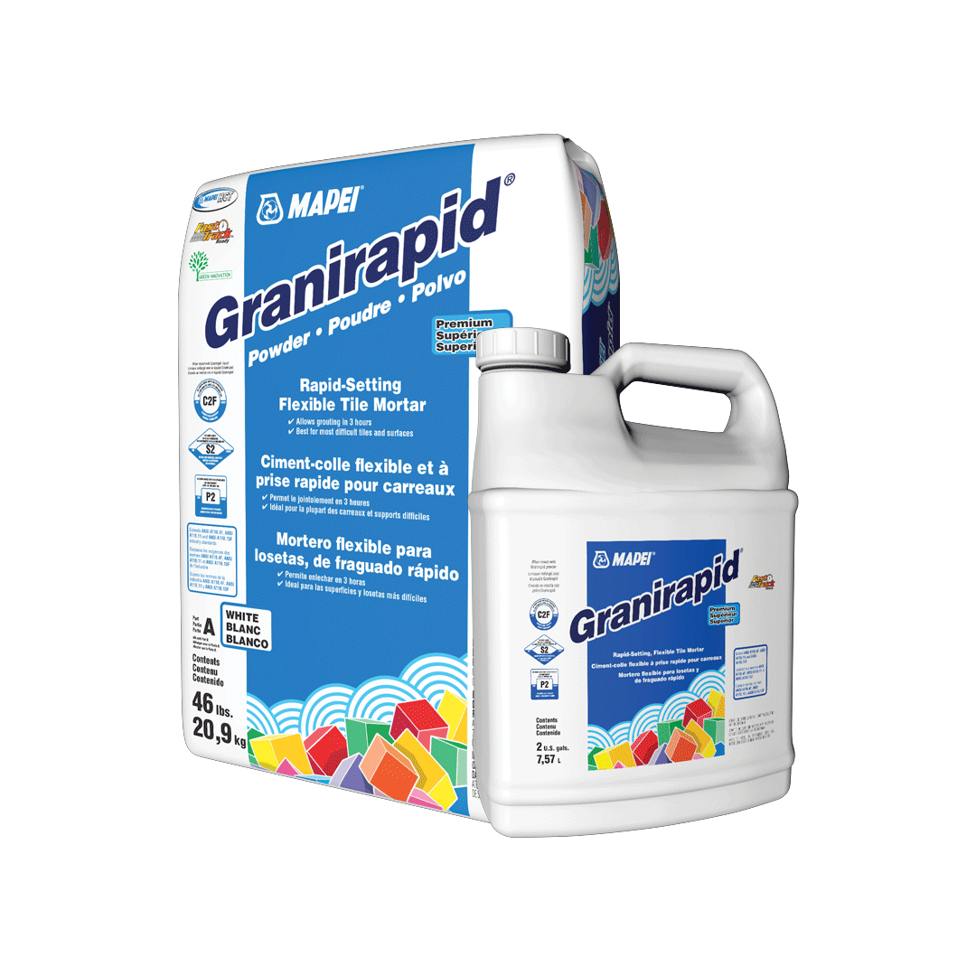Mapei Granirapid Two-part flexible tile adhesive