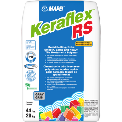 Mapei Keraflex RS Extra Smooth Mortar for Large Format Heavy Tiles, Grey - 44 lb