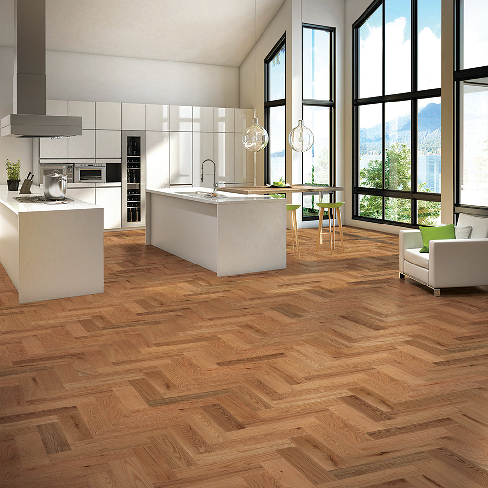 Bois Herringbone Chêne Rouge Ingénierie 1/2''Intact